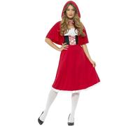 Smiffy's Déguisement Petit Chaperon Rouge Deluxe – rouge, robe longue et cape – Halloween
