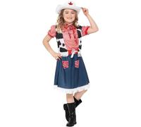 Cowgirl Sweetie Costume, Female Medium Age 7-9 Bleu