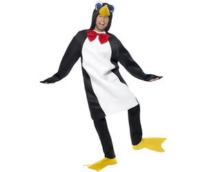Smiffys Costume pingouin en blanc et noir, avec combinaison avec nœud papillon et surbottes Halloween