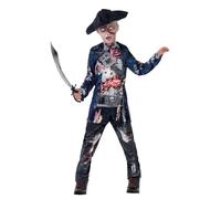 Smiffys Costume pirate deluxe, avec haut & pantalon & chapeau, imprimé sublimation Halloween, Carnaval