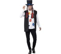 Smiffys Costume pop star années 80, Multicolore, avec haut, gilet, chapeau et nattes Halloween