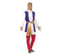 Smiffys Costume prince d'Arabie, Multicolore, avec haut, gilet, pantalon, ceinture et turban