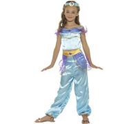 Smiffys Costume princesse arabe, bleu, avec haut, pantalon et coiffe Halloween