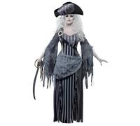 Smiffy's - Déguisement Princesse bateau fantôme, gris, avec robe et chapeau - Halloween