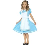 Smiffys Costume princesse du pays des merveilles, bleu, avec robe, tablier attaché et bandeau