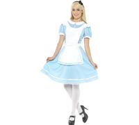 Smiffys Costume princesse du pays des merveilles, bleu, avec robe, tablier et bandeau Halloween