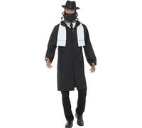 Smiffy's Costume rabbin – noir avec veste, foulard, chapeau et barbe – Halloween/Carnaval