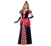 Smiffys Costume reine rouge royale, Rouge, avec robe et couronne
