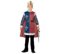 Smiffy's Déguisement Roi Arthur médiéval 44079/M – tunique, cape et couronne – Rouge 7/9 ans