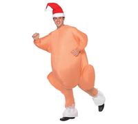 Smiffys Costume rôti de dinde gonflable, Peau, avec combinaison, bonnet et ventilateur automatique Halloween