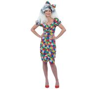 Smiffys Costume Rubik's Cube avec robe et bandeau, sous licence officielle Rubiks Cube, déguisement pour adulte