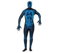 Smiffys Costume seconde peau rayons X, avec combinaison-pantalon, braguette masquée & ouverture sous le menton Halloween, Carnaval