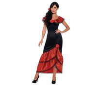 Smiffys Costume Señorita Flamenco, Noir, avec robe et coiffe