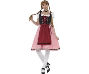 Smiffys Costume serveuse bavaroise,Rouge et noir,Avec haut, robe et tablier