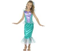 Smiffys Costume sirène Deluxe, vert, avec robe et pince à cheveux Halloween