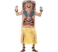 Smiffys Costume totem tiki, Marron, avec tabard et jupe attachée, manchettes et chevillères