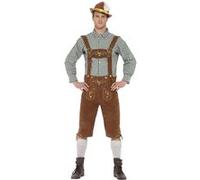 Smiffys Costume traditionnel Hanz le Bavarois Deluxe, Multicolore , avec culotte bavaroise, Taille M Multicolore