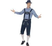 Smiffys Costume traditionnel Rutger le Bavarois Deluxe, Bleu, avec culotte bavaroise et bleu G