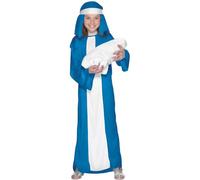 Smiffys Costume Vierge Marie pour enfant, Bleu, avec robe et coiffe Halloween
