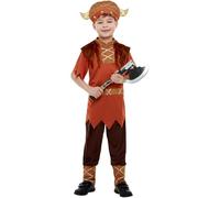 Smiffys Costume viking, brun, avec haut, pantalon et chapeau Halloween