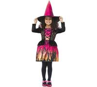 Smiffys - Costume "Witch" - Fille SM2493 (110-116) (Noir/Rose/Orange)