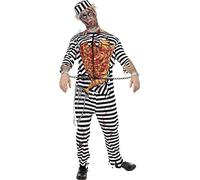 Smiffys - Costume Zombie Prisonnier Noir Et Blanc Taille M