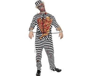 Smiffys - Costume Zombie Prisonnier Noir Et Blanc Taille M
