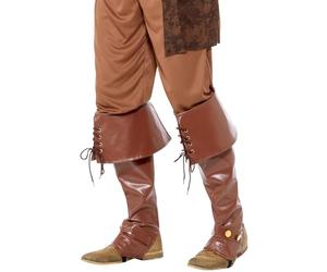 Smiffys Couvre-bottes de luxe style pirate, Marron Halloween