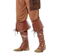 De Luxe Marron Pirate Couvre Chaussures Unisexe Accessoire Déguisement Un Taille