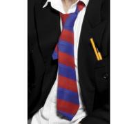 Smiffys Cravate d'écolier rouge et bleue Halloween