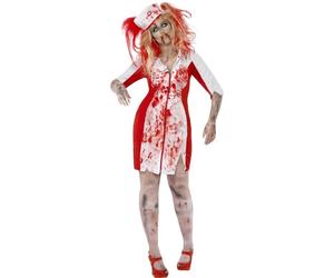 Smiffys Curves Zombie Nurse Costume, White (Size L)