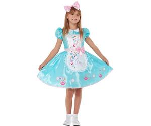 Smiffys Déguisement d’Alice au pays des merveilles, Bleu, Robe et mèches pour cheveux
