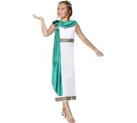 Smiffy's Déguisement de luxe Reine Toga de l’Empire Romain – Robe et Bandeau Blanc