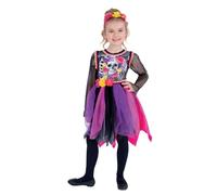 Smiffys Déguisement de pom-pom girl Jour des Morts, Robe et bandeau Halloween, Carnaval