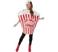 Smiffys Déguisement de popcorn, Rouge et blanc, Déguisement complet et chapeau