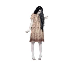 Smiffys Déguisement d'esprit maléfique, Gris, avec une robe et une perruque pourries Halloween