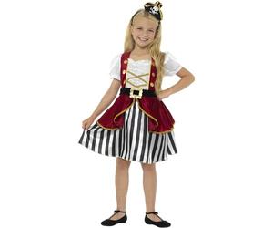 Smiffys Déguisement Enfant, Fille Pirate, avec robe et chapeau sur serre-tête
