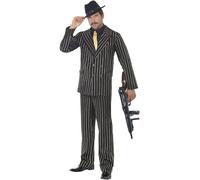 Smiffys Déguisement gangster charleston rayé homme - Noir - L