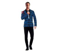 Smiffys Déguisement Gustavo Fring de Breaking Bad, Bleu, avec veste, fausse chemise et cravate, prothèse, sang et adhésif