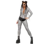 Smiffys Déguisement holographique disco Miss Whiplash Fever, Combinaison zippée