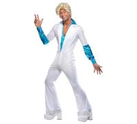 Smiffys Déguisement Homme Disco Années 70, Combinaison avec Chemise attachée, 70 Disco, Serious Fun, 33346 Halloween