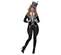 Smiffys Déguisement Melle chapelier sombre Deluxe, Noir, avec veste, gilet, nœud papillon et chapeau