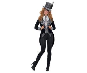 Smiffys Déguisement Melle chapelier sombre Deluxe, Noir, avec veste, gilet, nœud papillon et chapeau