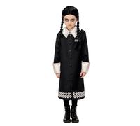 Smiffys Déguisement Mercredi Addams Family, Robe et perruque Halloween