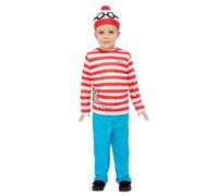 Smiffys Déguisement Où est Charlie ?, Rouge et blanc, Chapeau, haut et pantalons