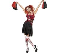 High School Horror Cheerleader Costume, Female Uk Dress 8-10 Noir