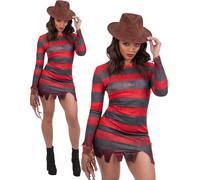 Smiffys DÉGUISEMENT Robe Freddy Krueger Halloween Rouge & Noir Polyester