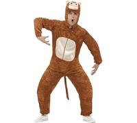 Smiffy's Déguisement singe adulte – combinaison pantalon avec capuche – Marron M – Halloween