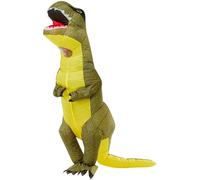 Smiffys Déguisement T-Rex gonflable, Vert, Tout-en-un Halloween