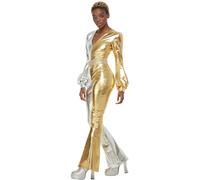 Smiffys Déguisement très chic des années 70, Or et argent, Déguisement complet et chapeau